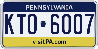 PA license plate KTO6007