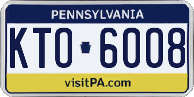 PA license plate KTO6008