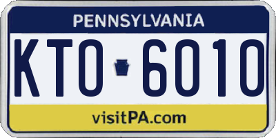 PA license plate KTO6010