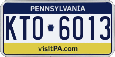 PA license plate KTO6013