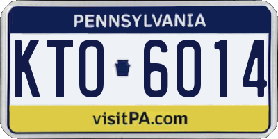 PA license plate KTO6014