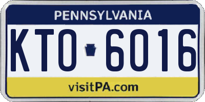PA license plate KTO6016