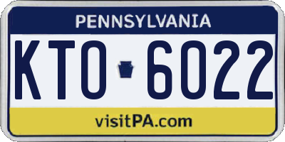 PA license plate KTO6022