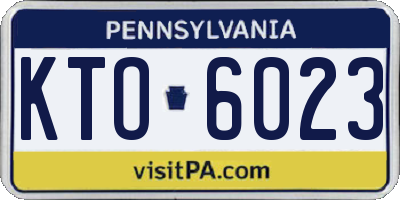 PA license plate KTO6023