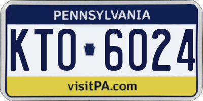 PA license plate KTO6024