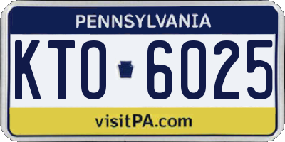 PA license plate KTO6025