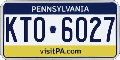 PA license plate KTO6027