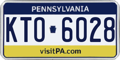 PA license plate KTO6028