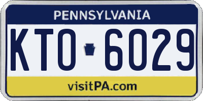 PA license plate KTO6029