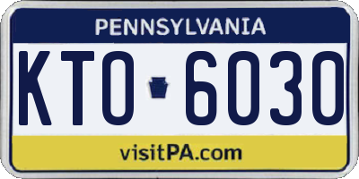 PA license plate KTO6030