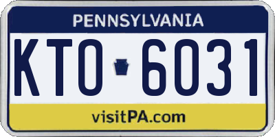 PA license plate KTO6031