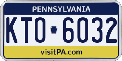 PA license plate KTO6032