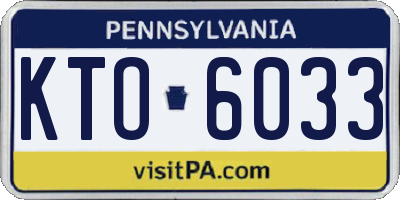 PA license plate KTO6033
