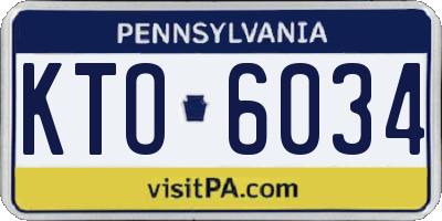 PA license plate KTO6034