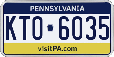PA license plate KTO6035