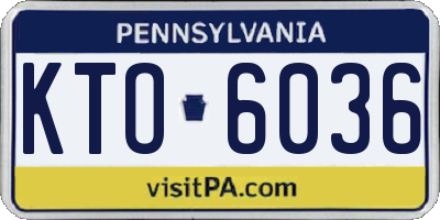 PA license plate KTO6036