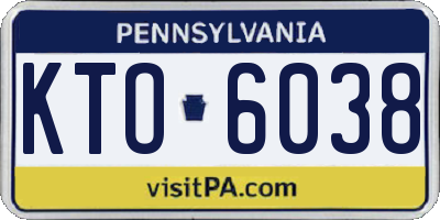 PA license plate KTO6038
