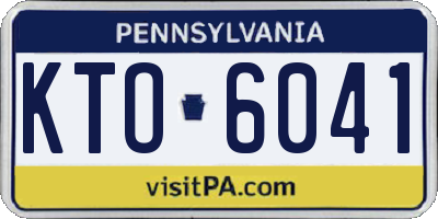 PA license plate KTO6041