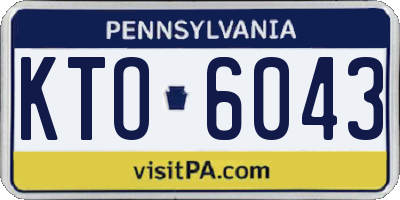 PA license plate KTO6043