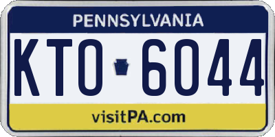 PA license plate KTO6044