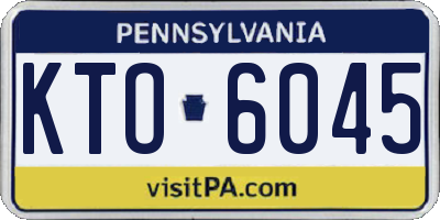 PA license plate KTO6045