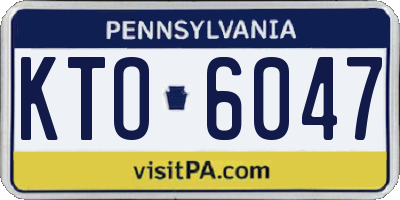 PA license plate KTO6047