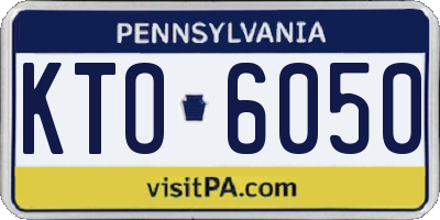 PA license plate KTO6050
