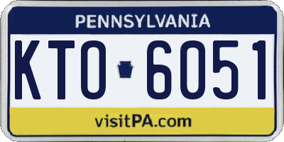 PA license plate KTO6051