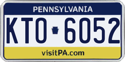 PA license plate KTO6052