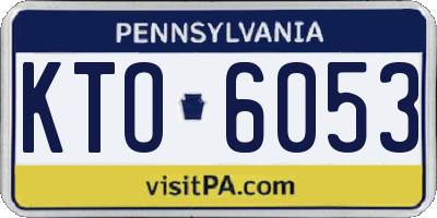 PA license plate KTO6053