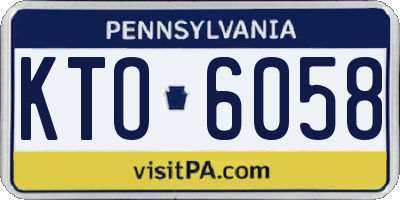 PA license plate KTO6058