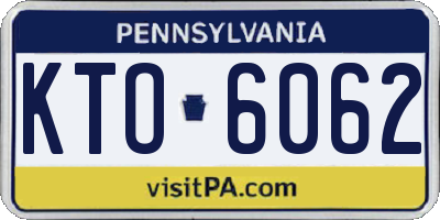 PA license plate KTO6062