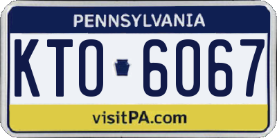PA license plate KTO6067