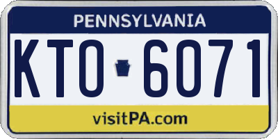 PA license plate KTO6071