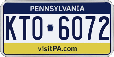 PA license plate KTO6072