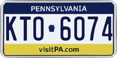PA license plate KTO6074