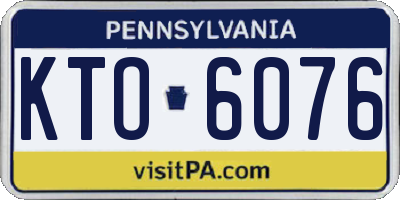 PA license plate KTO6076