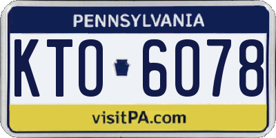 PA license plate KTO6078