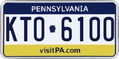PA license plate KTO6100