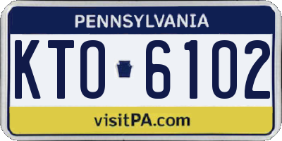 PA license plate KTO6102