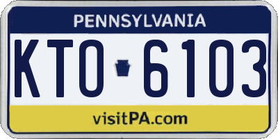 PA license plate KTO6103