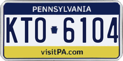 PA license plate KTO6104