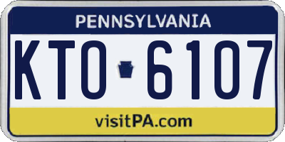 PA license plate KTO6107