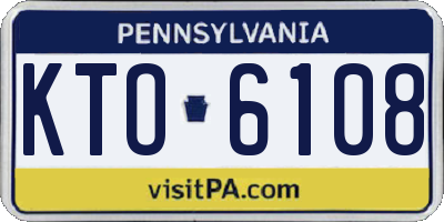 PA license plate KTO6108