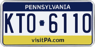 PA license plate KTO6110