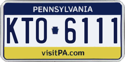 PA license plate KTO6111