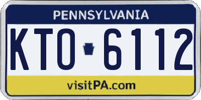 PA license plate KTO6112