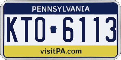 PA license plate KTO6113