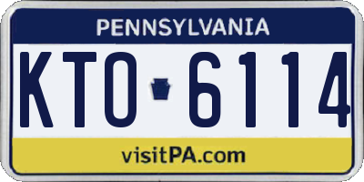 PA license plate KTO6114