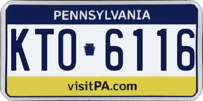 PA license plate KTO6116